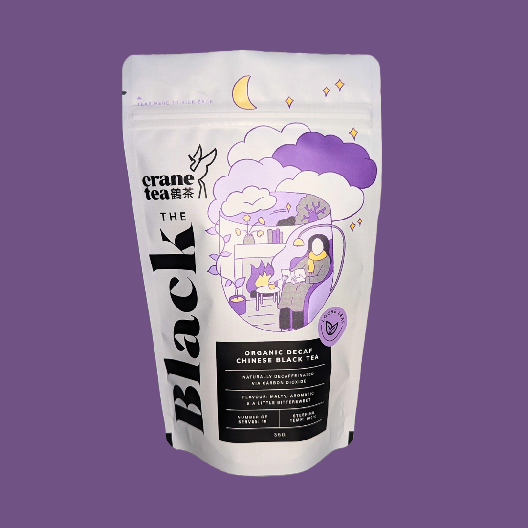 Crane Tea Decaf Black Tea 35g packaging