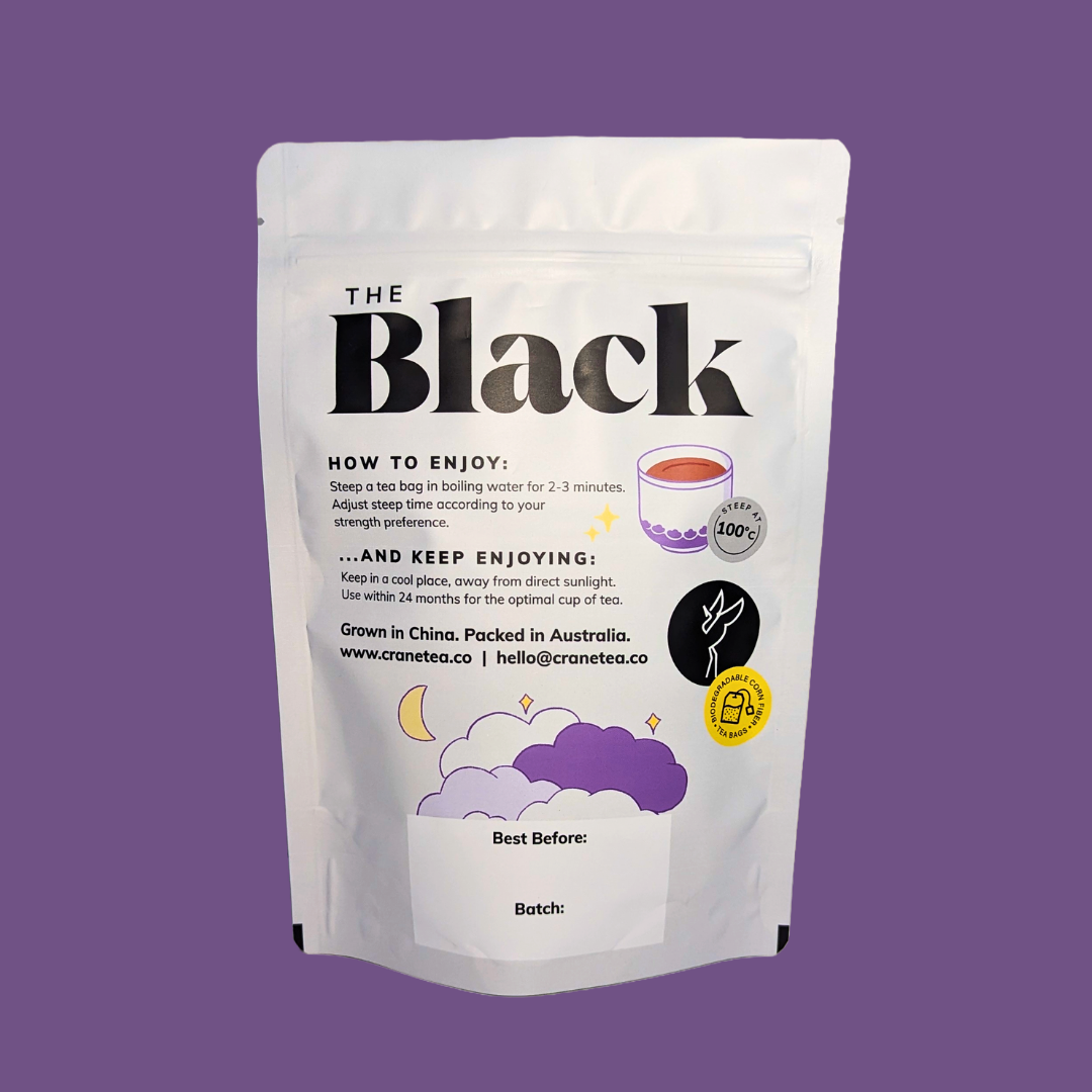 Crane Tea Decaf Black Teabag 45g Back